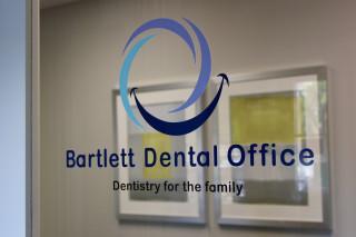 Bartlett Dental Office Logo on Glass Window